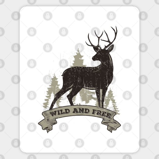 Buck Series: Wild and Free Vintage Style Sticker by Jarecrow 